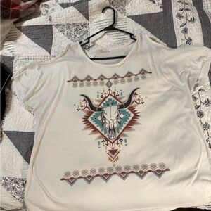 Boho Graphic Print Tee - Cream